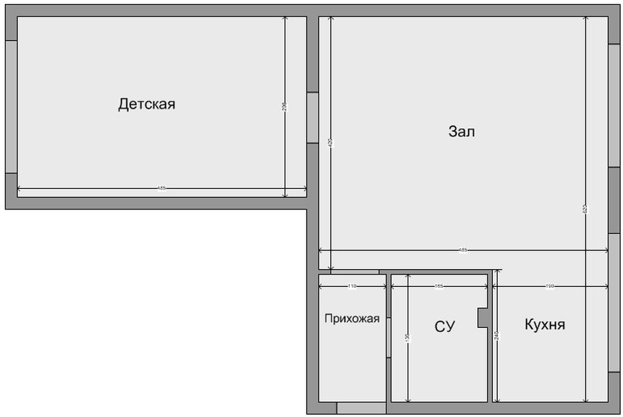 Вариант перепланировки квартиры с большим залом.